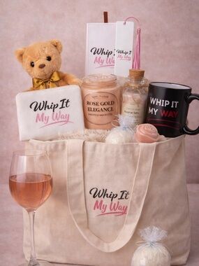 Whip It My Way Pink & Cream Spa Gift Tote